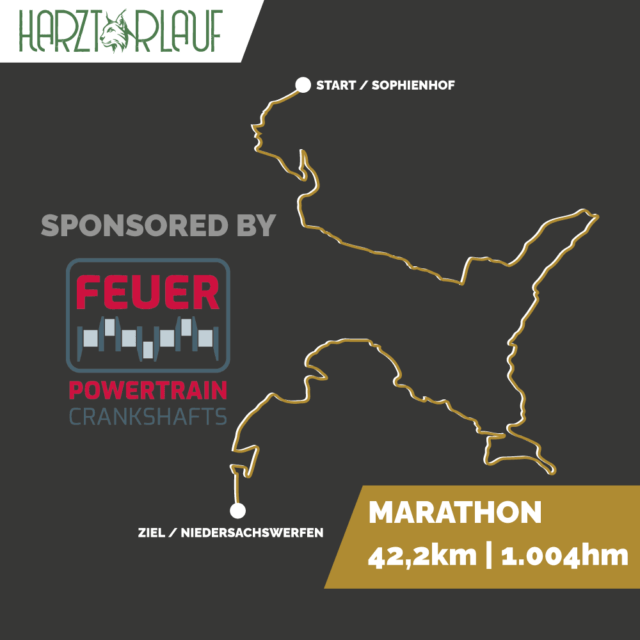 Streckenkarte Marathon mit Logo Feuer Powertrain